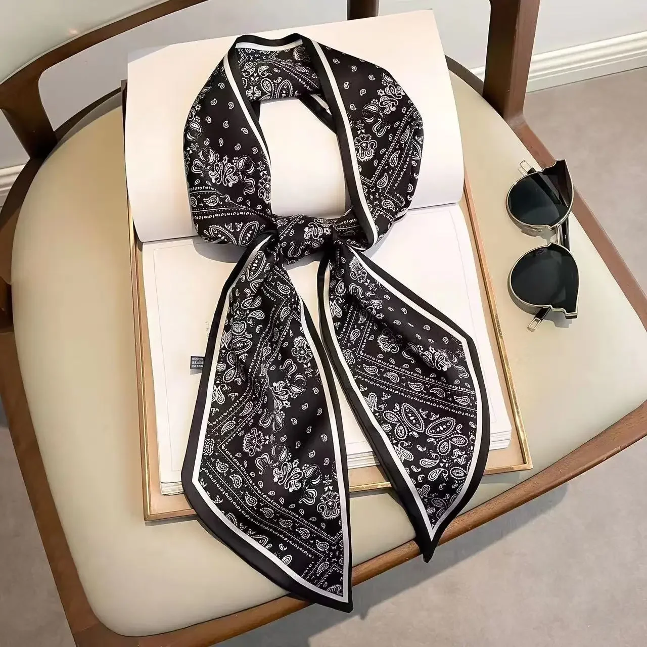 Luxury Bags Designer - Écharpe fine imprimée à carreaux, bandeau